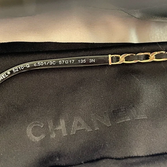 CHANEL Black Sunglasses with Classic Chain Design